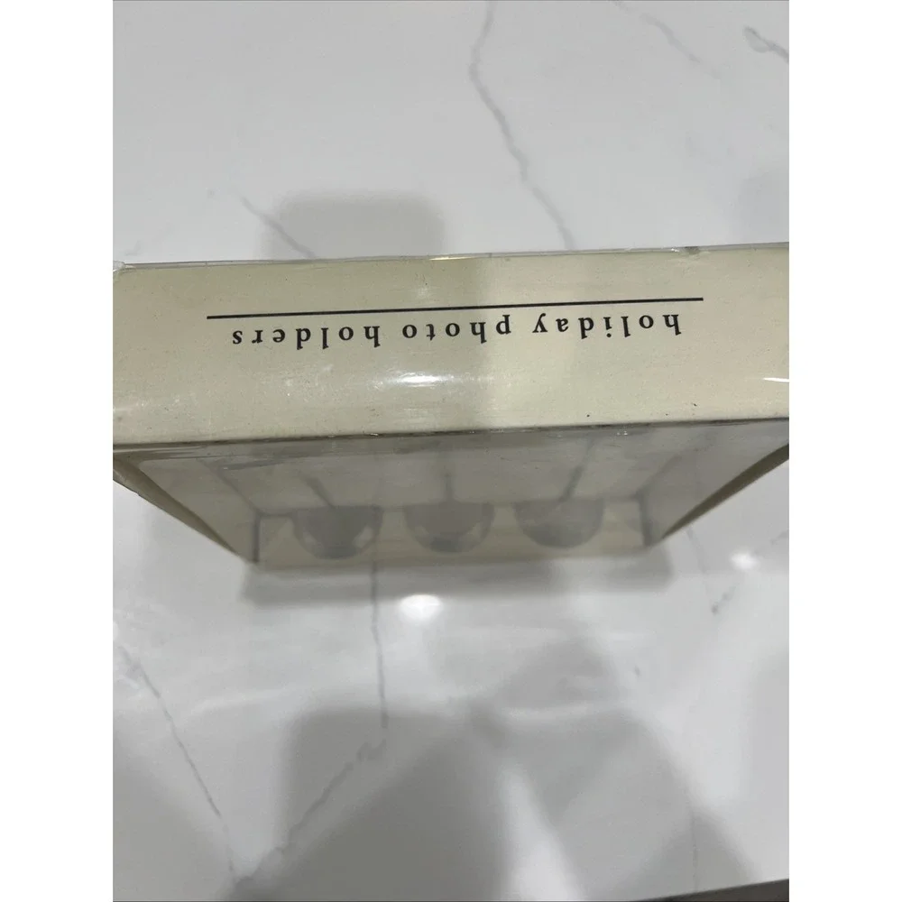 Pier 1 Holiday Photo/Card  Holders On Stand - Set of 3 - Silver - NIB 6